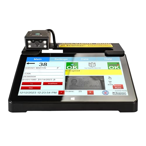 AgeVisor Mini Countertop ID Scanner &ndash; Fast & Reliable Age Verification, Compact Design, for Bars,...