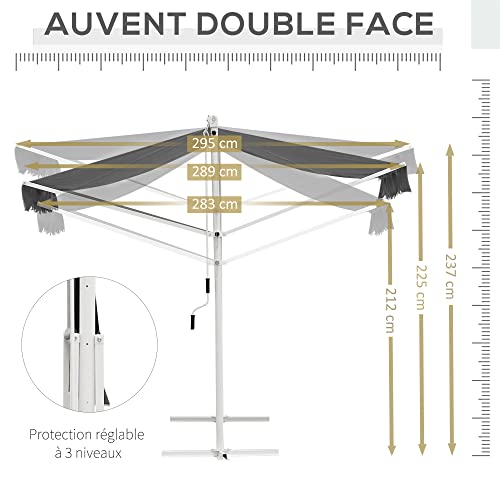 Store double pente rétractable avec inclinaison réglable