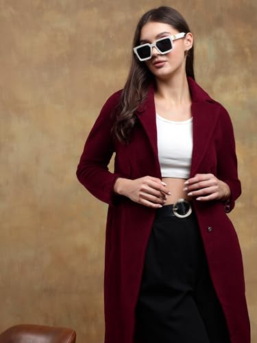 Image of KOTTY Womens Cotton Blend Standard Length Elegant Style Coat - Classic Style with Modern Detailing