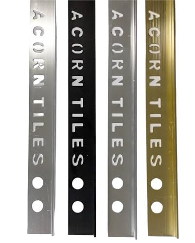 Image of 12.5mm Aluminium Metal Tile Trim L Shape 250cm Long 4 Colours (10, Brushed Gold)