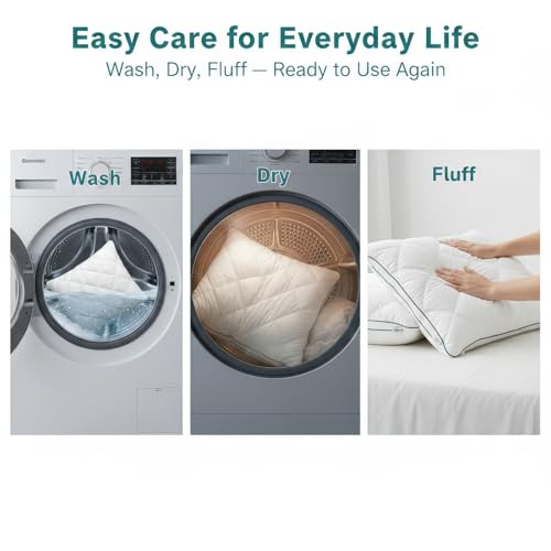 Almohada de Algodón para Cama Blanca Equilibrada miniatura 5
