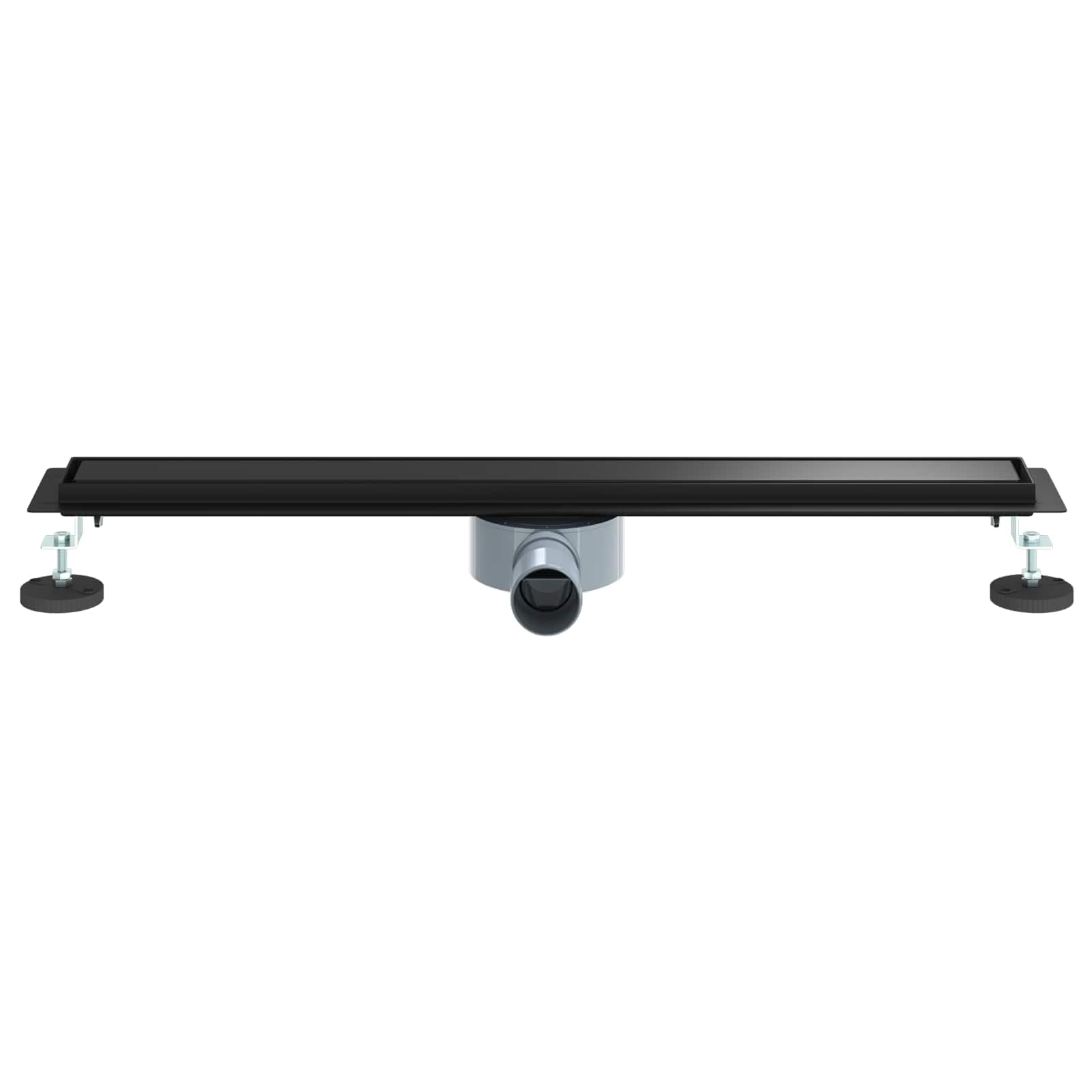 Desagüe de ducha 2 en 1 con sifón de 360°, negro, 70 cm, acero inoxidable 304, sifón de desagüe, tapón de olores, para baño sanitario, apto para azulejos interiores