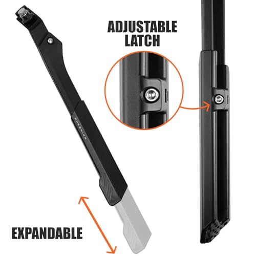 Image of BV Chromium Adjustable Bicycle Kickstand with Concealed Spring-Loaded Latch, for 24-29 Inch - Bike Kickstand, Bike Kick Stands for Adult Bikes, Bike Kickstand 26 inches (Black)