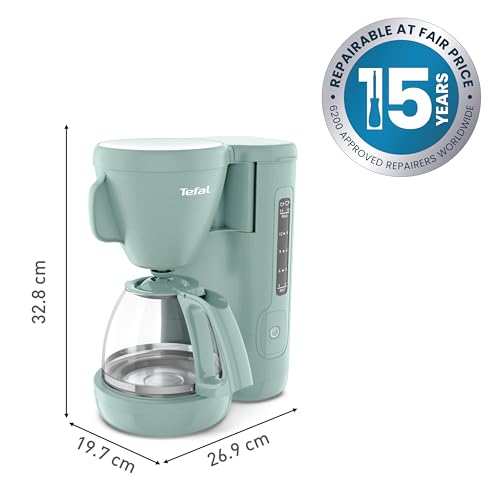 Tefal Morning Filter Coffee Maker - Eucalyptus, 1.25L Capacity, Permanent Reusable Filter, Drip-Stop System, Keep-Warm Function, Easy Fill Water Tank, 1000W, CM2M13G0 - Image 6