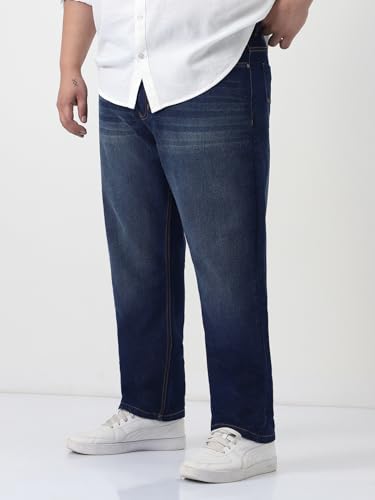 Image of Urbano Plus Men's Straight Fit Heavy Washed Jeans Stretchable