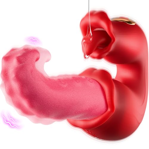Sex Toys Vibrator, Adult Toys for Women Thrusting Vibrators Dildo Rose Sex Toy with 10 Licking & Vibration Modes, G-spot Clit Stimulator Pleasure Tools for Female Adult Toy