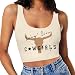 Cowgirl Crop Top Women Country Concert Tops Girls Vintage Western Cowboy Tank Rodeo Country Music Shirts Apricot