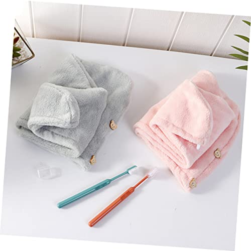FRCOLOR Chapéu De Cabelo Seco De Lã Coral 4 Unidades Acessórios Para Cabelo Meia Turbante Toalha Env