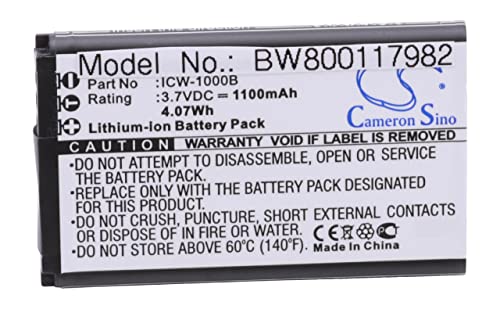 vhbw Replacement Battery compatible with UniData/Incom ICW-1000B, WPU-7700, WPU-7800, WPU-7800B Wireless Landline Phone (1100 mAh, 3.7 V, Li-ion)