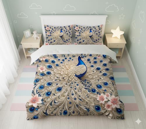 Image of Premium 7D Printed King Size Bedsheet Set with Pillow Covers Soft Cotton Blend Double Bedsheet for Home (Pillow Covers :18x28 inches Bedsheet :90x100 Multicolour)