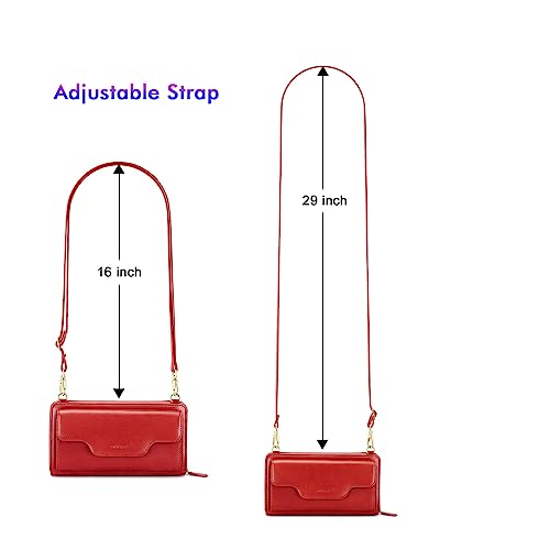 Image of nuoku Small Purse for Women, RFID Blocking Wristlet Wallet, Crossbody Clutch with Cell Phone Pocket