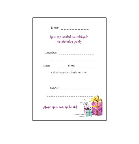 15 Watercolour Princess Party Invitations On Thick Recycled Card (With Envelopes) #TOP2