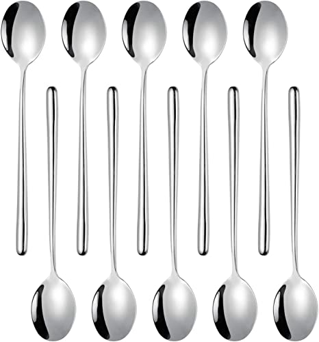 Miupoo Lot de 10 cuillères à soupe en acier inoxydable Argenté 22 x 4 cm