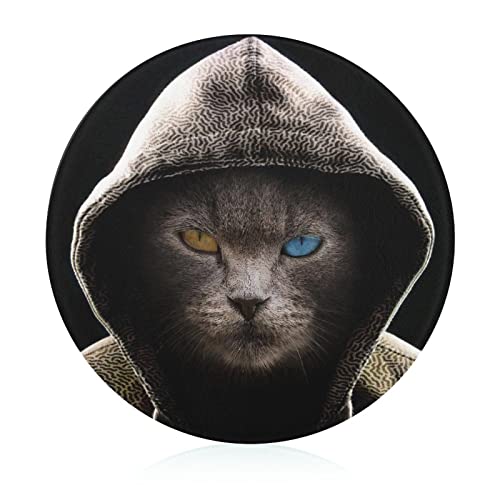 Plaque de cuisine chat à capuche planche découper verre trempé antidérapant durable