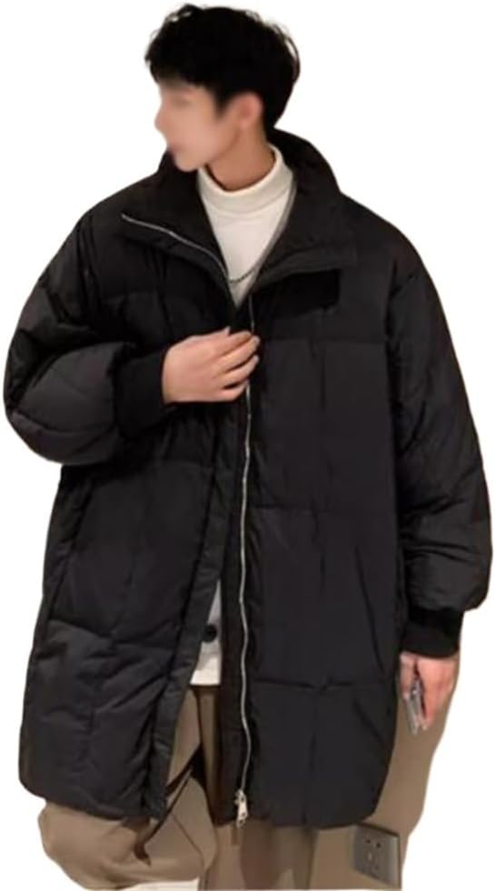 Bread Coat Men's Winter Thick Warm Standing Collar Loose Long Down Jacket