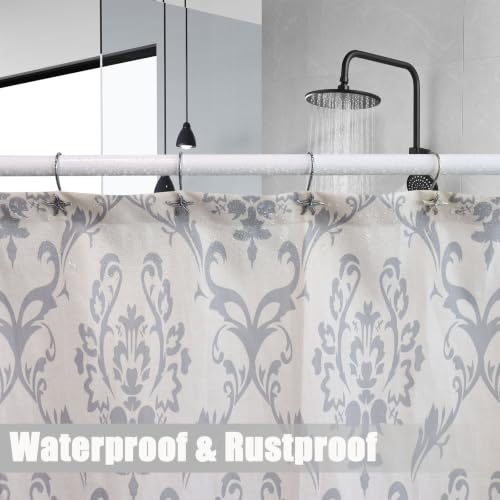 Decorative Shower Curtain Hooks, Rustproof Metal Starfish Shower Curtain Rings, Modern Waterproof Shower Curtain Hangers for Shower Curtain, 12PCS Shower Hooks for Bathroom, Bedroom, Plants Hanging by JTDTH - Used condition - Image 4