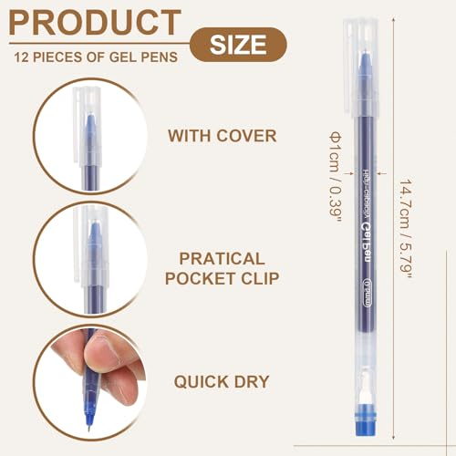 Bolígrafos gel 0.5 mm, pack 12 unidades tinta azul miniatura 2