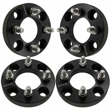 1" 4x4.5 to 4x100 Wheel Adapters - Change Bolt Pattern, Convert 4x114.3 to 4x100-1 Inch 25mm, 12x1.5 Studs - Set of 4 - Black