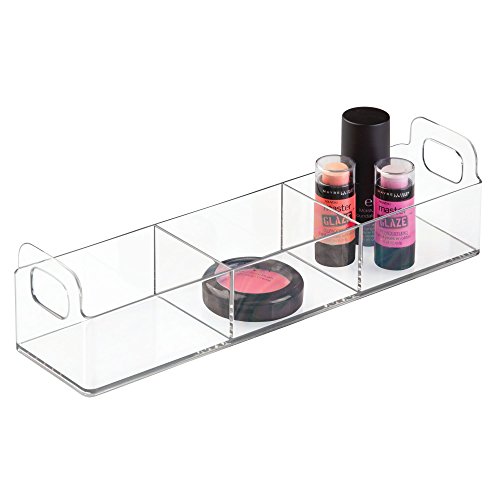 InterDesign Clarity Cosmetic Organizer Tote for Vanity or Medicine Cabinet – Perfect Storage for Makeup or Cosmetics, Large