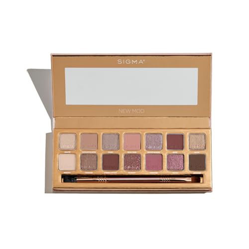 Sigma Beauty New Mod Eyeshadow Palette - Neutral Mauve Eyeshadow Shades - Warm Eyeshadow Shades in Matte, Shimmer and Metallic Finishes - Highly Pigmented Vegan Eye Makeup Palette - Clean Beauty