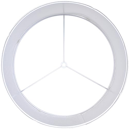 Go&So White Textured Drum Lampshade Medium Lamp Shade 13 Inch Top X 13 Inch Bottom X 10 Inch High (Spider) Modern Linen Lamp Shades For Table Lamp & Bedside Lamp thumb #3