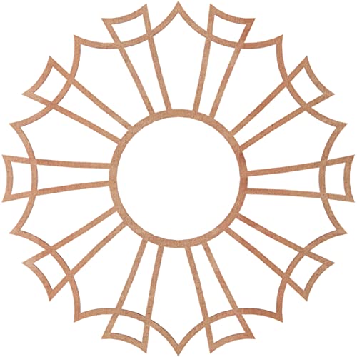 Image of Ekena Millwork 36 inchOD x 12 5 /8 inchID x 1 /4 inchT Augustus Wood Fretwork Pierced Ceiling Medallion, Cherry