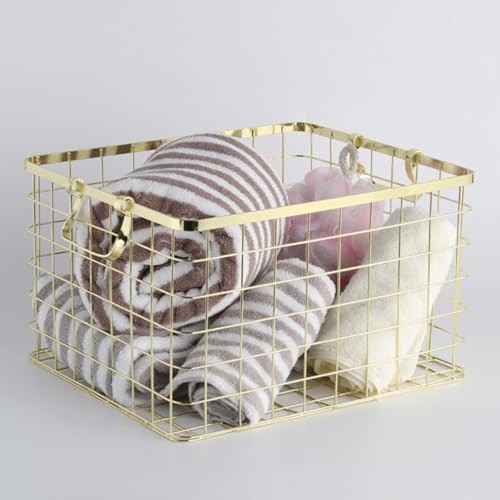 Panier de rangement en fer nordique or pour buanderie - 8