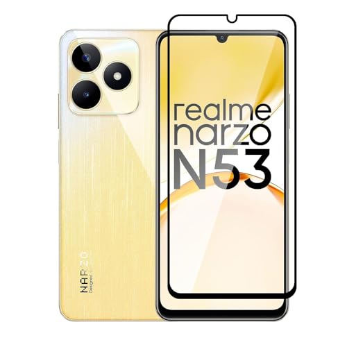 Image of DD SON Premium HD+ Tempered Glass Screen Protector Guard Compatible For Realme Narzo N63, Narzo N61, Narzo N53, C71, C63, C61, C53, C51, P4 Lite and Realme Note 50 (6.74 Inch) Edge to Edge Coverage With Easy installation kit for Smartphone