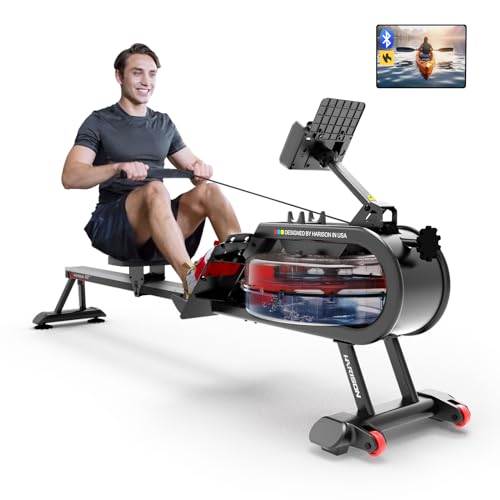 HARISON Water Rowing Machine for Home Use, Rower Machine for Home Workout with Tablet Holder and Comfortable Seat, 350LBS Weight Capacity