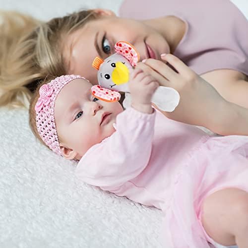 number balloon Baby Comforters Blanket, Baby Soft Rattle Sensory Toys Baby Sleeping Toy with Teether Newborn Soft Touch Tag Elephant Blankets for Infant Toddler 0 3 6 9 12 Month Gift
