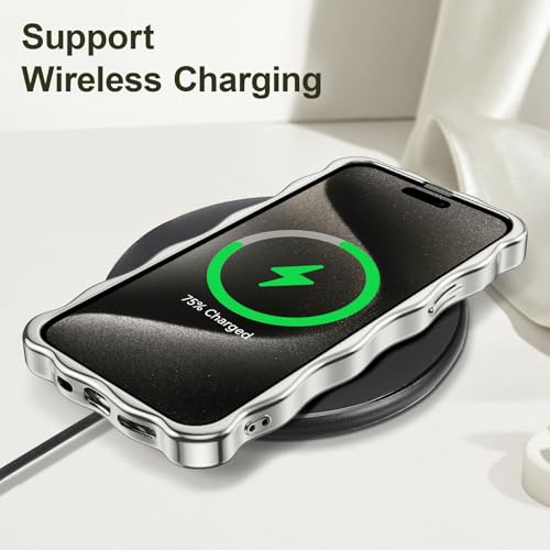 Coque iPhone 13 cadre bouclé design vague argenté - 5