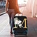 Flower Lette M Black Luggage Cover Elastic Washable Stretch Suitcase Protector Anti-Scratch Travel Suitcase Cover for Kid and Adult S (18-21 inch suitcase)
