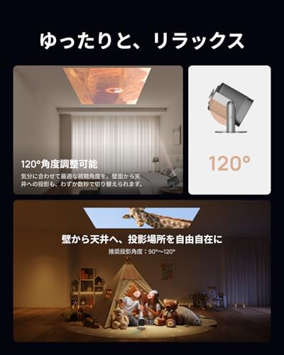 XGIMI MoGo 2 Pro (New) プロジェクタースタンドセット 120°角度調整可能 Google TV内蔵 小型 家庭用 430ISOルーメン フルHD 1080P 120インチ 8W×2スピーカー Dolby Audio オートフォーカス 自動台形補正 キャンプ アウトドア 天井投影 (MoGo 2 Pro (New)スタンドセット)