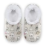 Sinestour Chihuahua Dog House Slippers Women's Fuzzy Slippers for Indoor Outdoor Slippers with Fleece Lining Winter Slippers House Shoes for Men Women, M