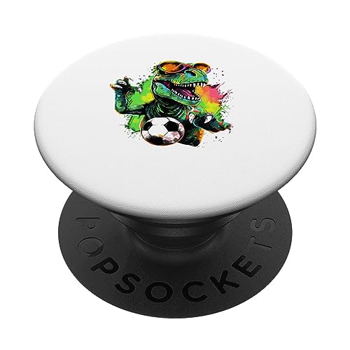 Dinosaure Soccer Apparel Trex Soccer Player Dino Lover Kids PopSockets PopGrip Interchangeable