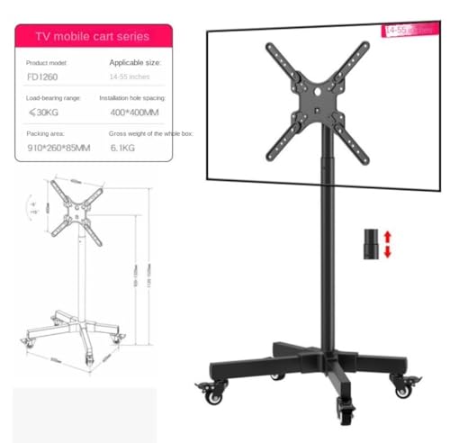 Soporte móvil para TV 14-55'' altura ajustable con ruedas miniatura 4