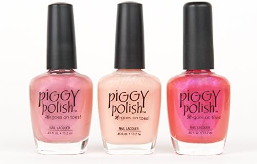 Piggy Polish 3-Pack, Pinks, Fun Shades for Spring, Healthy Ingredients + Cruelty Free.5 oz