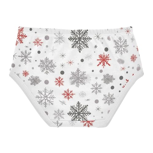 Girls' Organic Cotton Panties Comfort Underwear for Toddler Christmas Snowflake2