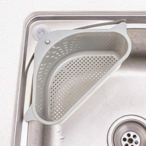 Image of Kitchen Sink Drain Basket | Corner Sink Strainer with Hanging Filter | Triangle Sink Strainer Basket for Kitchen & Bathroom Waste Drain (1)