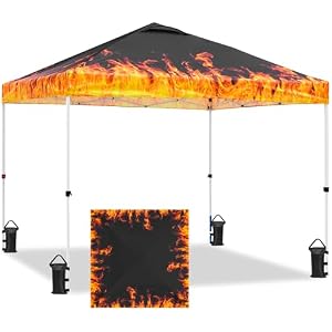 EAGLE PEAK 10x10 Pop Up Canopy Tent Easy Up Canopy Outdoor, Flame