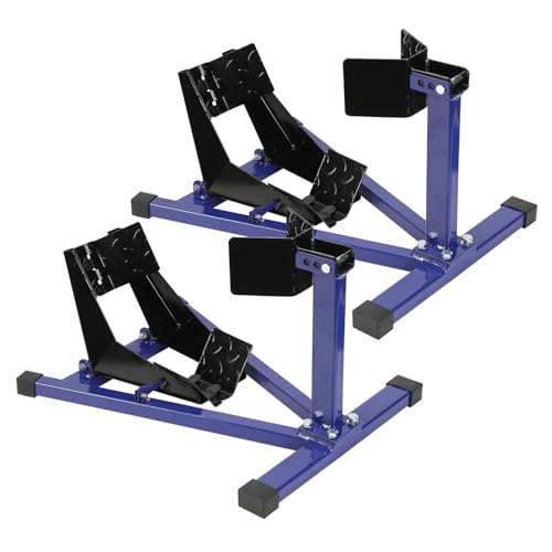 Vkechh Motorrad Montageständer, 2 Stück Motorrad Vorderradklemme, Motorradwippe für Anhänger, Vorderrad Transportständer, Motorradwippe für Reifen 60-160 mm Breite, Blau-Schwarz
