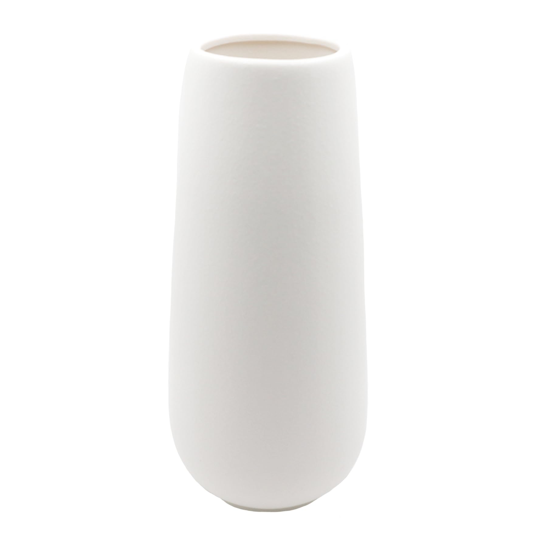 Ceramic Vase White 28 cm High Frosted Surface, Modern Vases for Indoor Table Decoration, Decorative Vases for Pampas Grass, Boho Vase for Fresh Flowers Flowers
