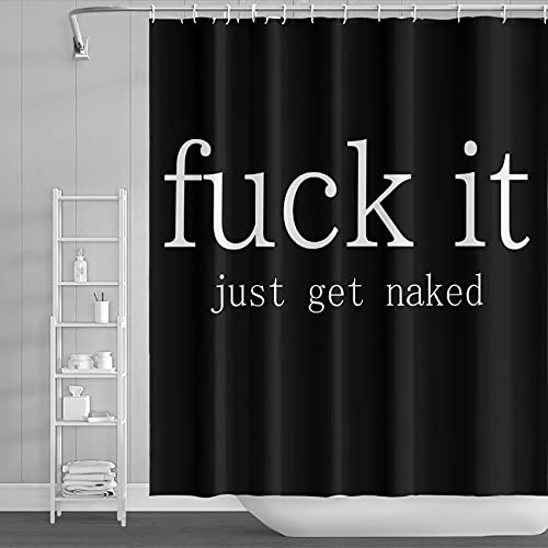 DORCEV 72x96in Funny Quotes Shower Curtain with Hooks