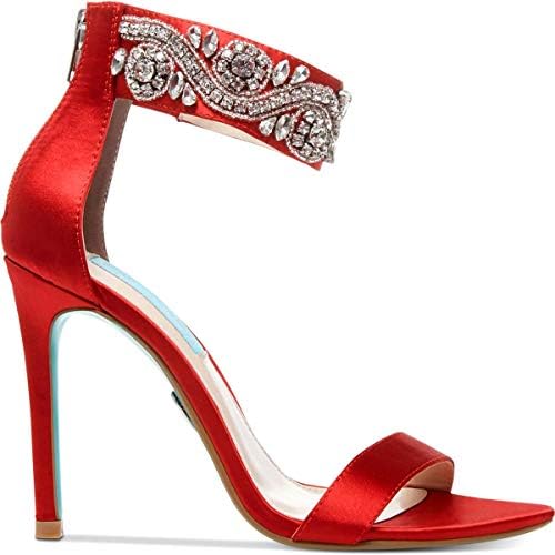 Blue by Betsey Johnson Women's SB-Brie Heeled Sandal, Red Satin, 8 M US | Image 1