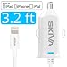 Apple MFi Certified iPhone 7 Car Charger - Skiva PowerFlow (2.4 Amps / 12 Watts) Fastest Car Charger with integrated 3.2ft Lightning Cable for iPhone 7 6s 6 plus SE, iPad Air mini & more [Model:AC106]