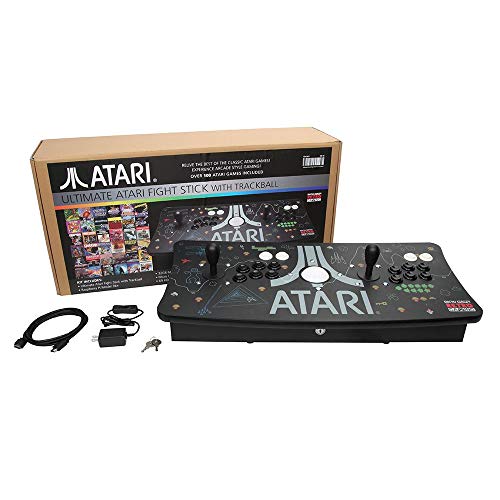 Image of Atari Ultimate Arcade Fightstick USB Dual Joystick with Trackball 2 Player Game Controller Powered by Raspberry Pi 3B+ 1GB RAM 32GB Micro SD Card Preloaded Over 100 Classic Atari Games