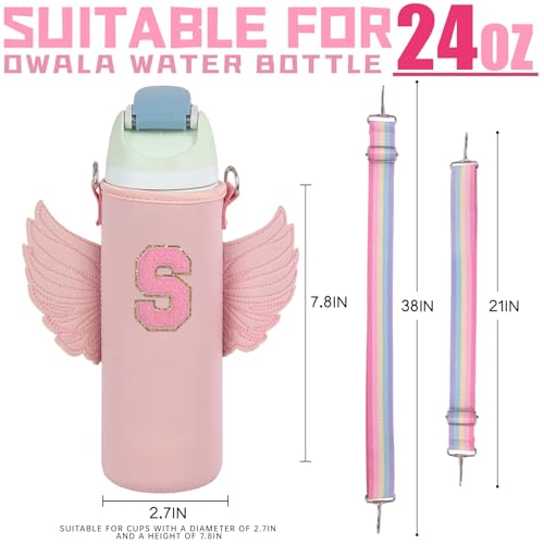 Sac de transport pour bouteille d'eau rose S 700ml avec sangle réglable - 2