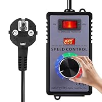 BIZOI Drehzahlregler 230v, AC 220V 10A Spitzenleistung 4000W, Spannungsregler 230V, Motor Spannungsregler mit Überlastschutz für Winkelschleifer, Bläser, Handbohrer, Kreissägen