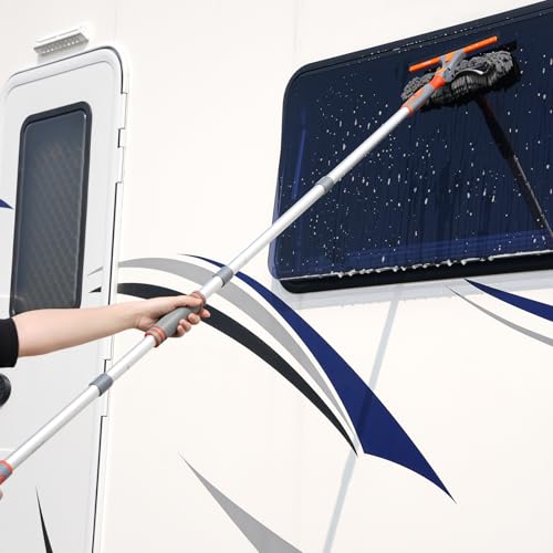 Eazer 89'' Squeegee Window Cleaner 2 in 1 Rotatable Window Cleaning Tool Kit with Extension Pole, Window Washing Equipment with Bendable Head for Indoor/Outdoor Window and Car Glass - Image 6