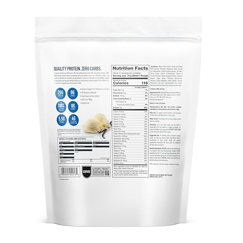 isopure zero carb 100 pure whey isolate protein powder lactose free gluten free with vitamins creamy vanilla 25g protein per serving 1 lb 15 servings packaging may vary